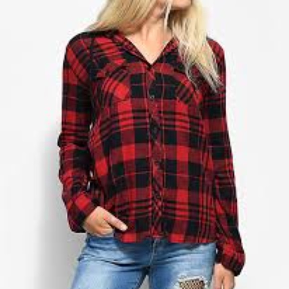 red flannel jeans